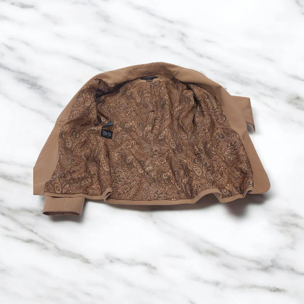 Tan Wool-Blend Blazer with Tailored Fit - Picture 5 of 10